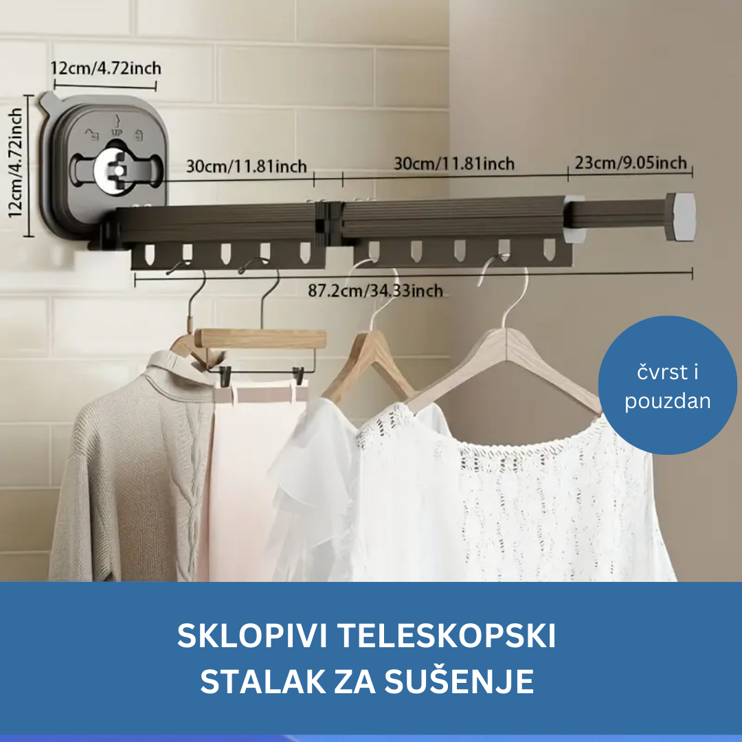SKLOPIVA VJEŠALICA ZA ODJEĆU SA VAKUMSKIM NOSAČEM